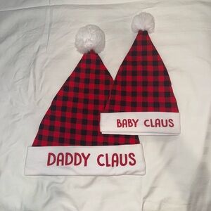 NBW Red and Black Plaid Santa Hats Set